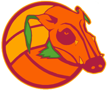 Bayou Oaks Fruit Hogs Logo. A mango and warthog blended together.
